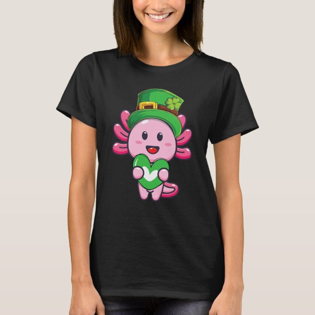 Camiseta Axolotl Saint Patricks Day Boys Girls Axolotl St P (Frente)