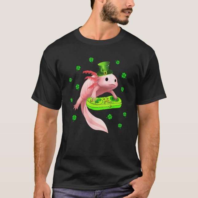 Camiseta Axolotl Saint Patricks Day White Axolotl Lizard G (Frente)
