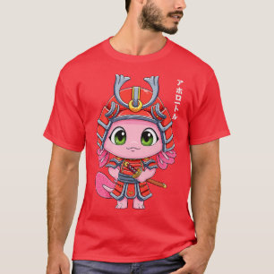 Camiseta Axolotl Samurai Ronin Japonês Walking Fish Anime 