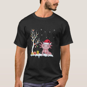 Camiseta Axolotl Santa Hat Árvore Festiva Paj