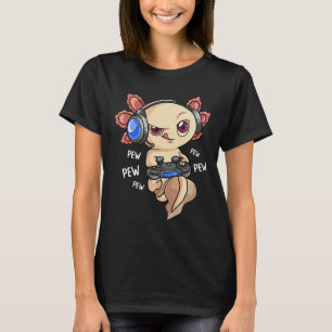 Camiseta Axolotl Shirt Kids Boys Gamers - Jogo Kawaii