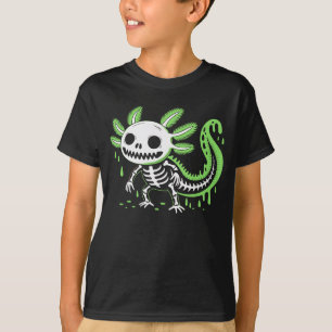 Camiseta Axolotl Skeleton Drive Halloween Crianças