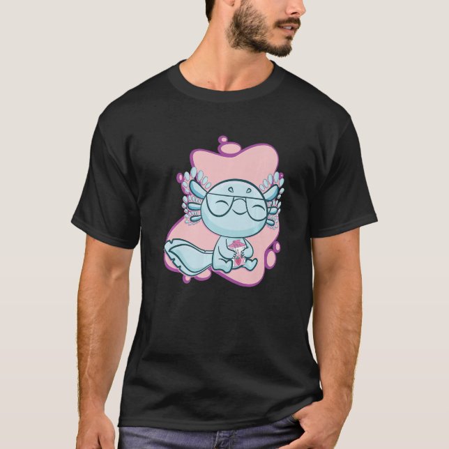 Camiseta Axolotl Strawberry Milk Ambystoma Mexicanino Walki (Frente)