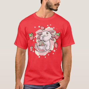 Camiseta Axolotl Strawberry milk Kawaii