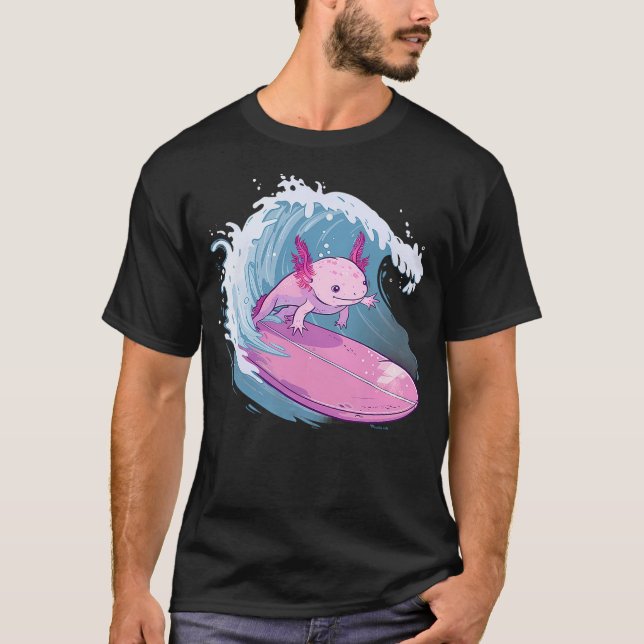 Camiseta Axolotl Surfing Ocean Sea Axolotl Sea Ocean Animal (Frente)