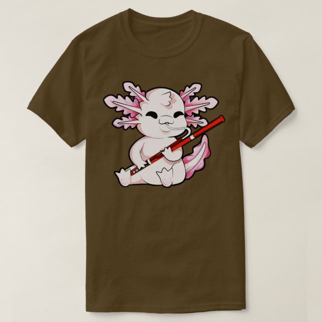 Camiseta Axolotl toca bassoon (Frente do Design)