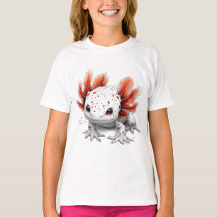 Camiseta "Axolotl Whimsy" Crianças deliciam-se em cada deta