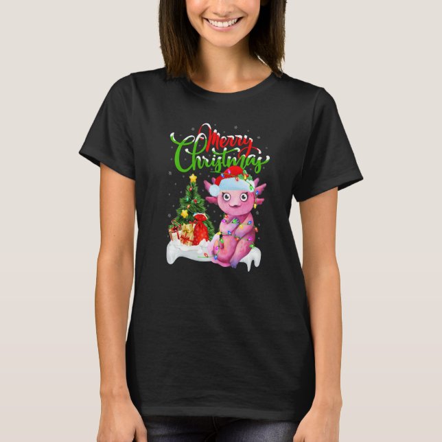 Camiseta Axolotl  Xmas Decorations Santa Axolotl Christmas (Frente)