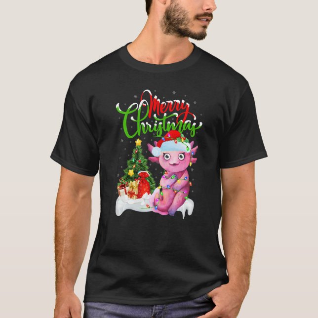 Camiseta Axolotl  Xmas Decorations Santa Axolotl Christmas (Frente)