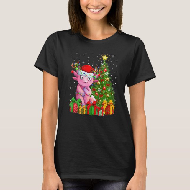 Camiseta Axolotl  Xmas Holiday Santa Axolotl Christmas Tree (Frente)
