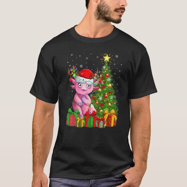 Camiseta Axolotl  Xmas Holiday Santa Axolotl Christmas Tree (Frente)