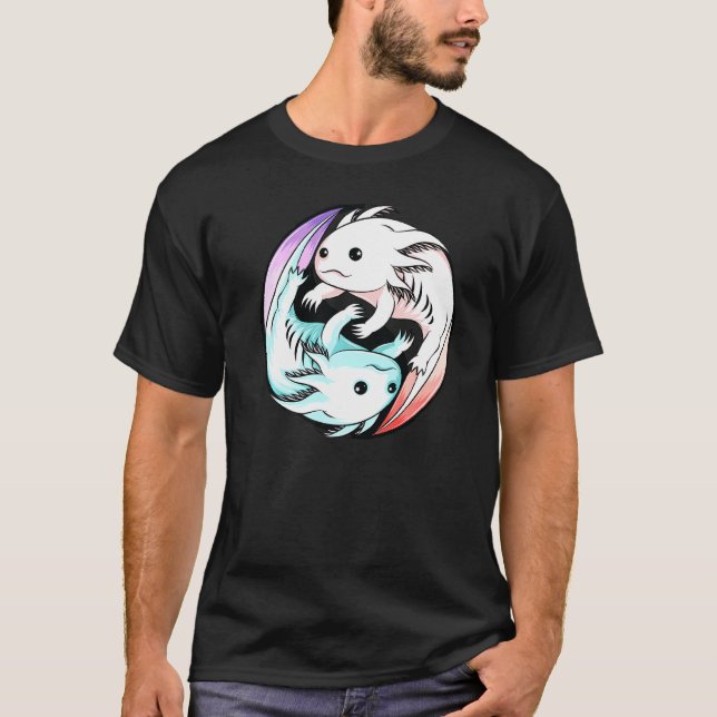 Camiseta Axolotl Yin Yang Cute Mexicano Walking Fish Boys G (Frente)