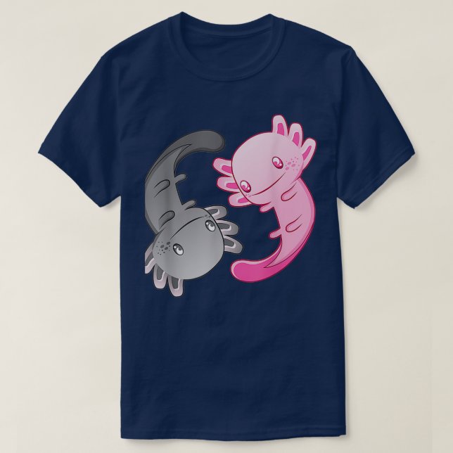 Camiseta Axolotl Yin Yang Funny Gift para os ventiladores d (Frente do Design)