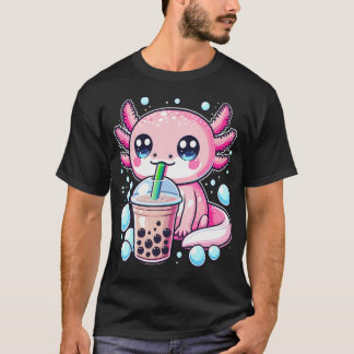 Camiseta Axolotls Bubble Boba Tea Anime Fofo Kawaii