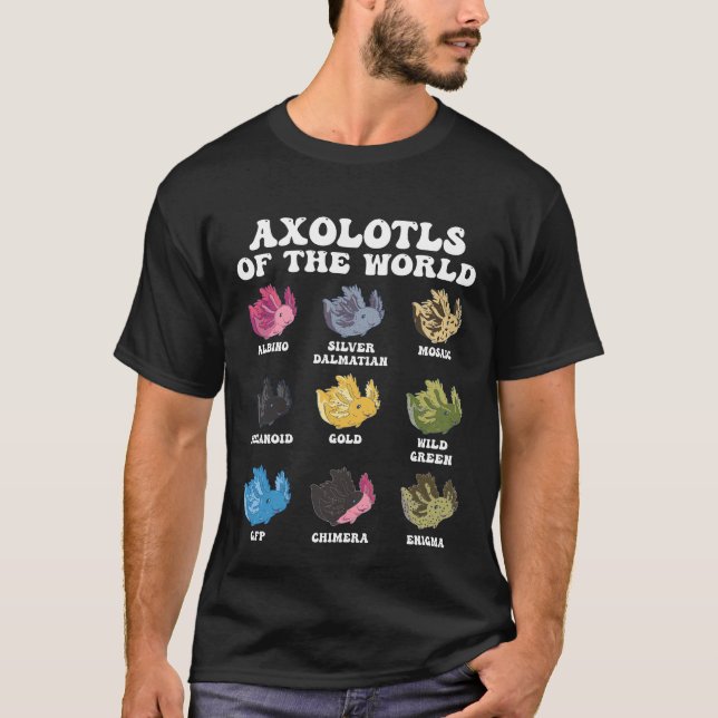 Camiseta Axolotls do mundo dos animais doces Kawaii Axolotl (Frente)