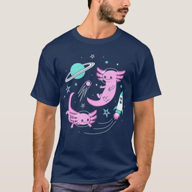 Camiseta Axolotls espaciais (Frente)