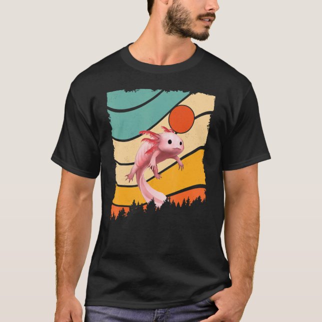 Camiseta Axolotls Fish Vintel Estilo Retroativo Sun Axolot  (Frente)