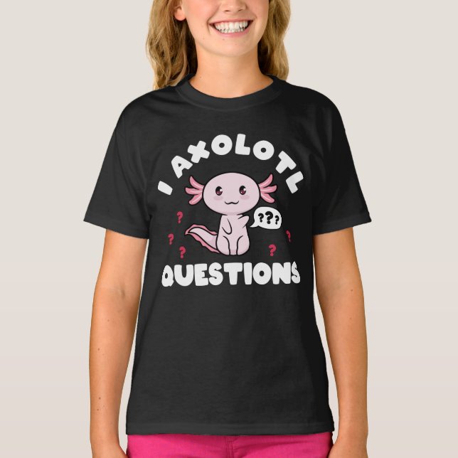 Camiseta Axolotls I Axolotl Perguntas Kawaii (Frente)