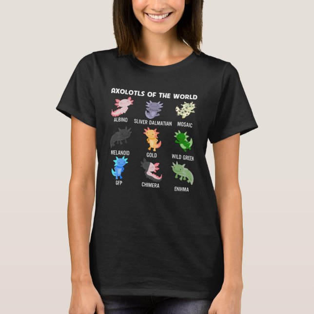 Camiseta Axolotls Of The World Cute Axolotl Fish Sweet Anim (Frente)