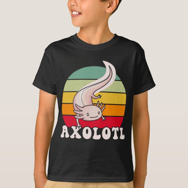Camiseta Axolotls Retro Sunset Axolotl Kawaii (Frente)
