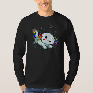 Camiseta Axoltl Lgbt Q Cute Animal Rainbow Flag Orgulho gay