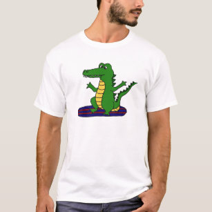 Camiseta AY- desenhos animados surfando engraçados do