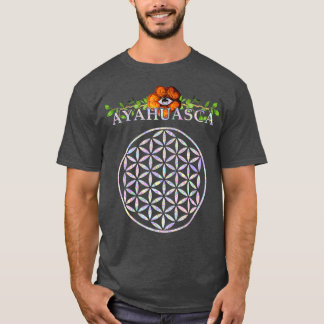 Camiseta Ayahuasca Mandala Sagrada Geometria Flor da Vida
