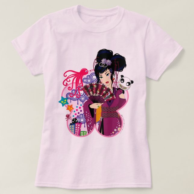 Camiseta Ayaka na cidade de Harajuku (Frente do Design)