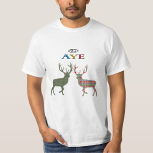 Camiseta Aye t-shirt escocês do veado do Tartan da