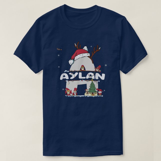 Camiseta Aylan Christmas w Aylan Name para xmas engraçados (Frente do Design)