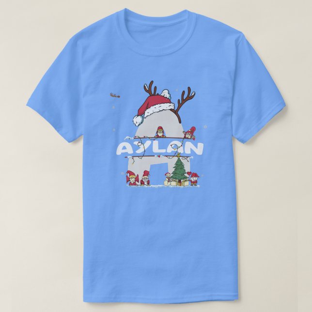Camiseta Aylan Christmasw Aylan Nome para o Natal engraçado (Frente do Design)