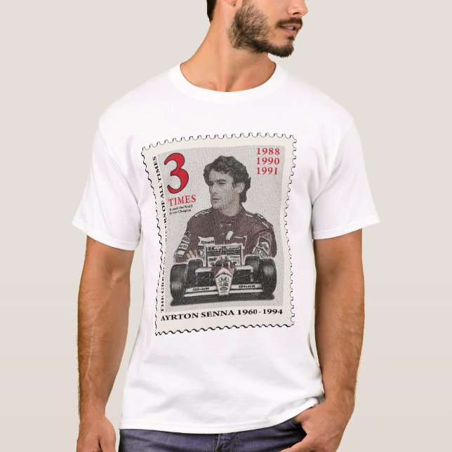 Camiseta Ayrton Senna Stamp (Frente)