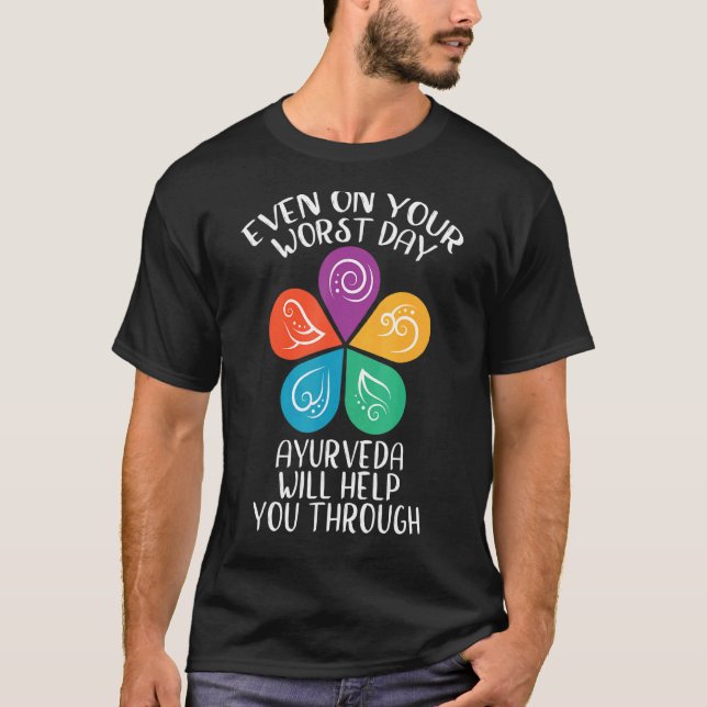 Camiseta Ayurveda Vai Ajudá-Lo Através De Elementos Ayurved (Frente)
