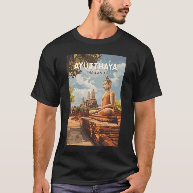 Camiseta Ayutthaya Thailand Viagem Art Vintage (Frente)