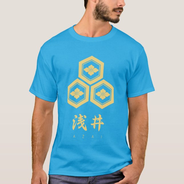 Camiseta Azai Clan kamon com nome de clã (Frente)