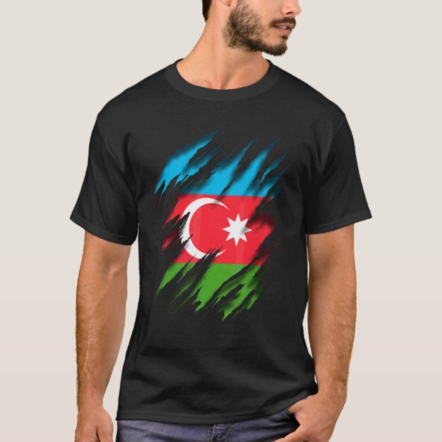Camiseta Azerbaijão: Bandeira Do Azerbaijão (Frente)