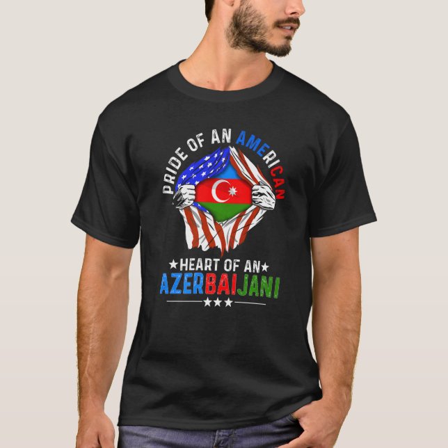 Camiseta Azerbaijão: Orgulho Americano Estrangeiro Azerbai (Frente)