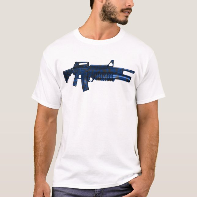 Camiseta Azmodeus Camo M16 azul, t-shirt (Frente)