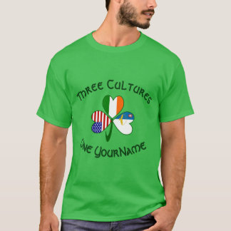 Camiseta Azores Ireland USA Shamrock Flag Personalized Men