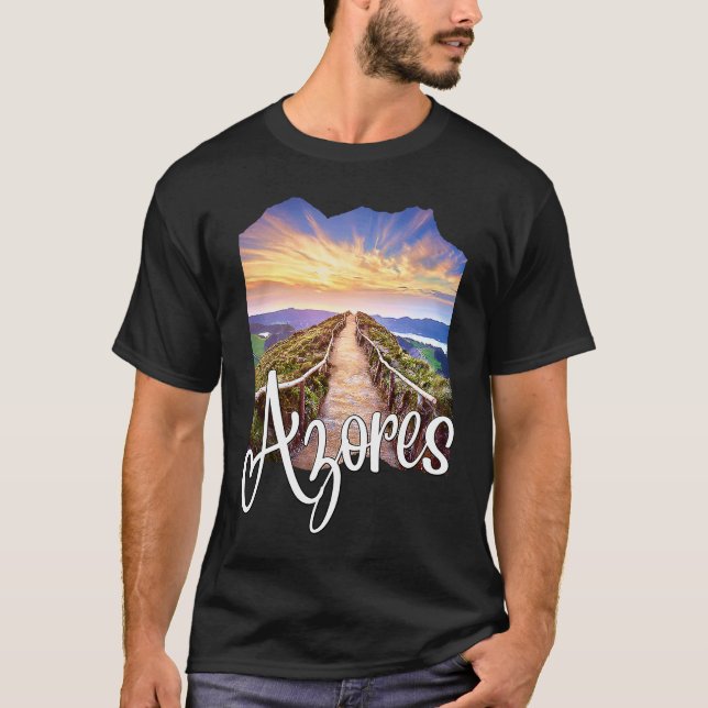 Camiseta Azores Souvenirs Portuguese Roots Azores (Frente)