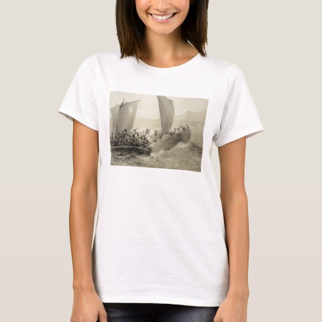 Camiseta Azov Cossacks a embarcar num cheio Corsair turco d (Frente)