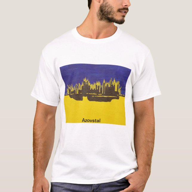 Camiseta Azovstal Iron and Steel Works, Mariupol, Ucrânia (Frente)