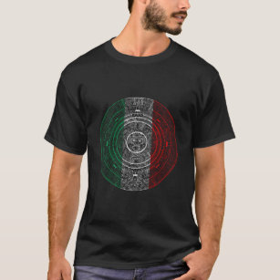 Camiseta Aztec Calendário Mexicano Bandeira Arte Mexicana