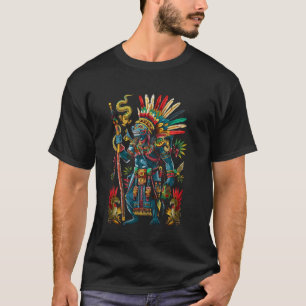 Camiseta Aztec Deus asttec Cultura Mayan Indígenas Tlaloc R