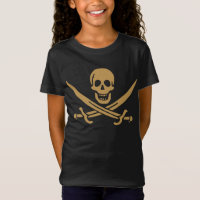 Aztec Dourado Crânio e Cutlass Pirata Calico Jack