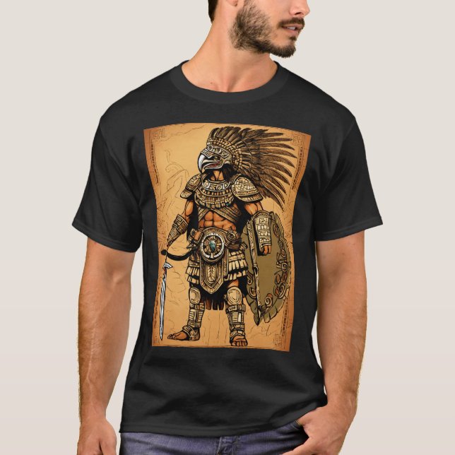 Camiseta Aztec Eagle Warrior T-Shirt - Tatuagem Itrata (Frente)