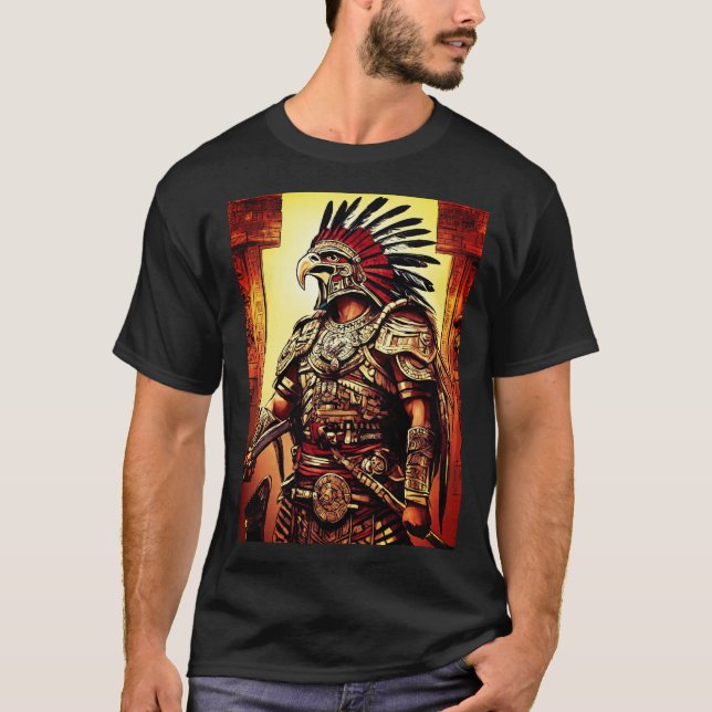 Camiseta Aztec Eagle Warrior T-Shirt - Tatuagem Itrata (Frente)