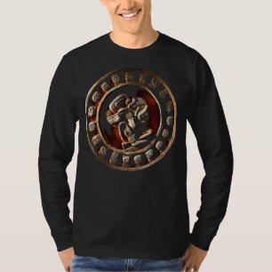 Camiseta Aztec Mayan Calendar Sun Arqueológico Arte Mexican