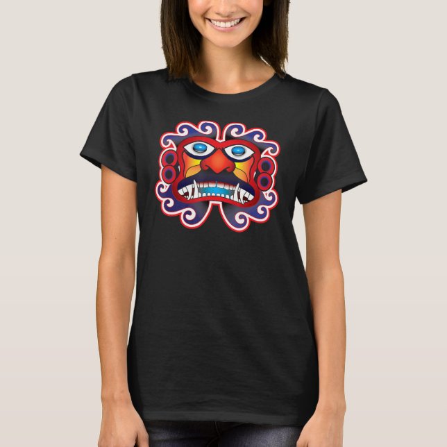 Camiseta Aztec Mayan Sun Cara Deus (Frente)