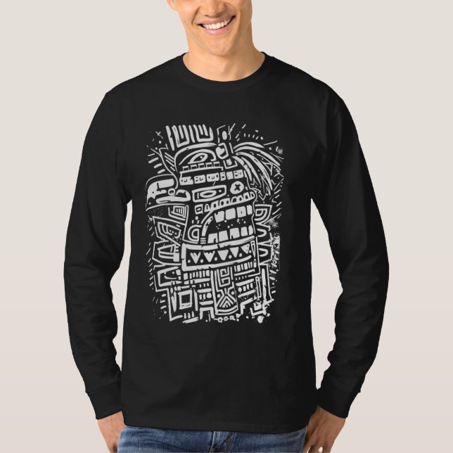 Camiseta Aztec mitologia antiga de Deus Tezcatlipoca (Frente)